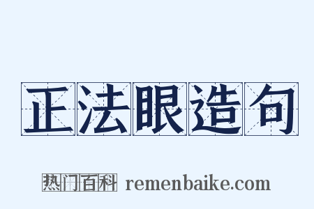 正法眼造句是什么意思的图片